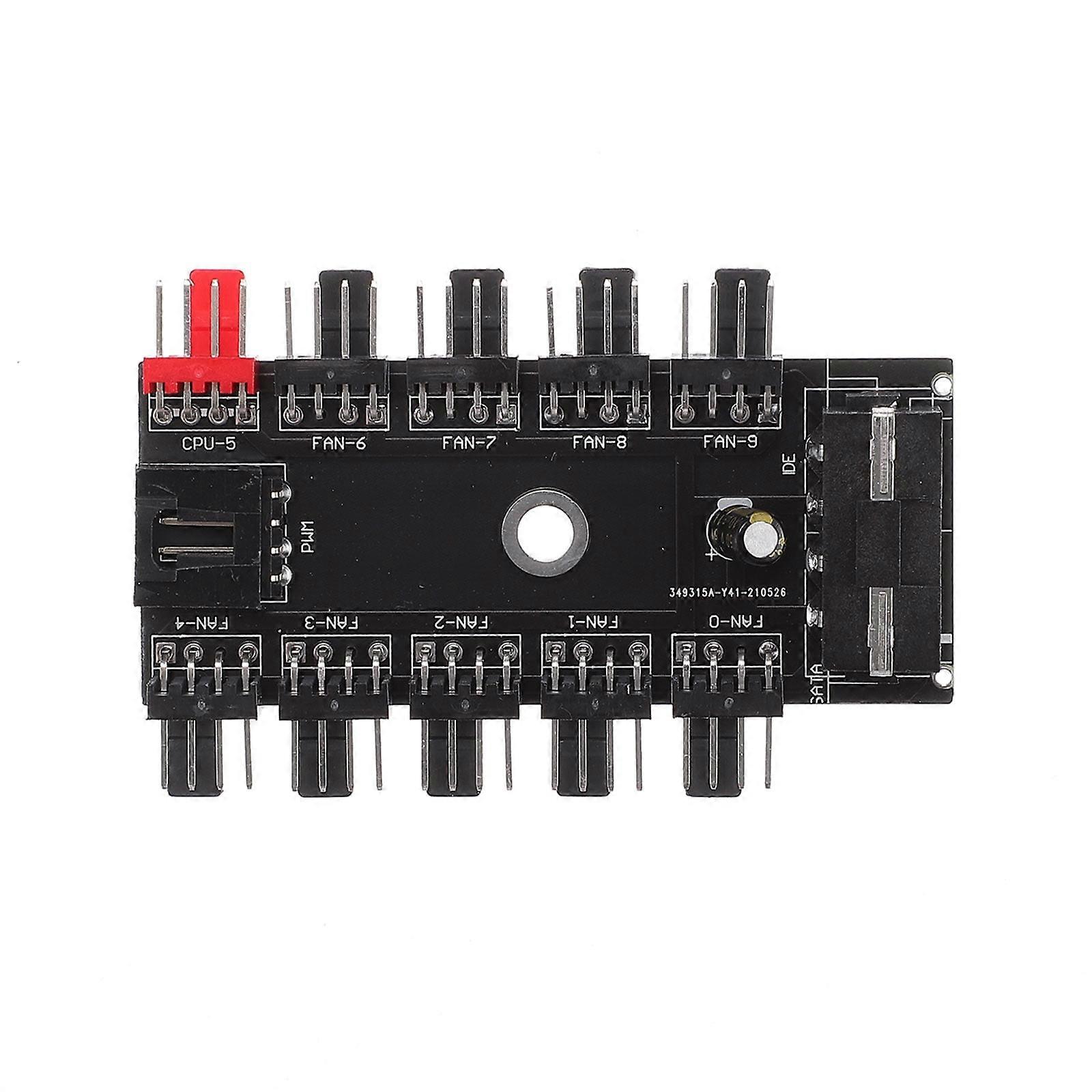 2 pcs Cooling Fan Hub Desktop Computer Case Fan Hub Office Computer Supply