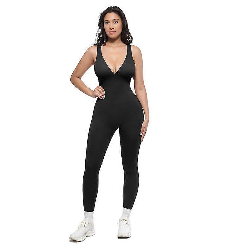 Shapellx Deep V Shapewear with Chest Support Breathable High-Waisted Tummy Control Jumpsuit