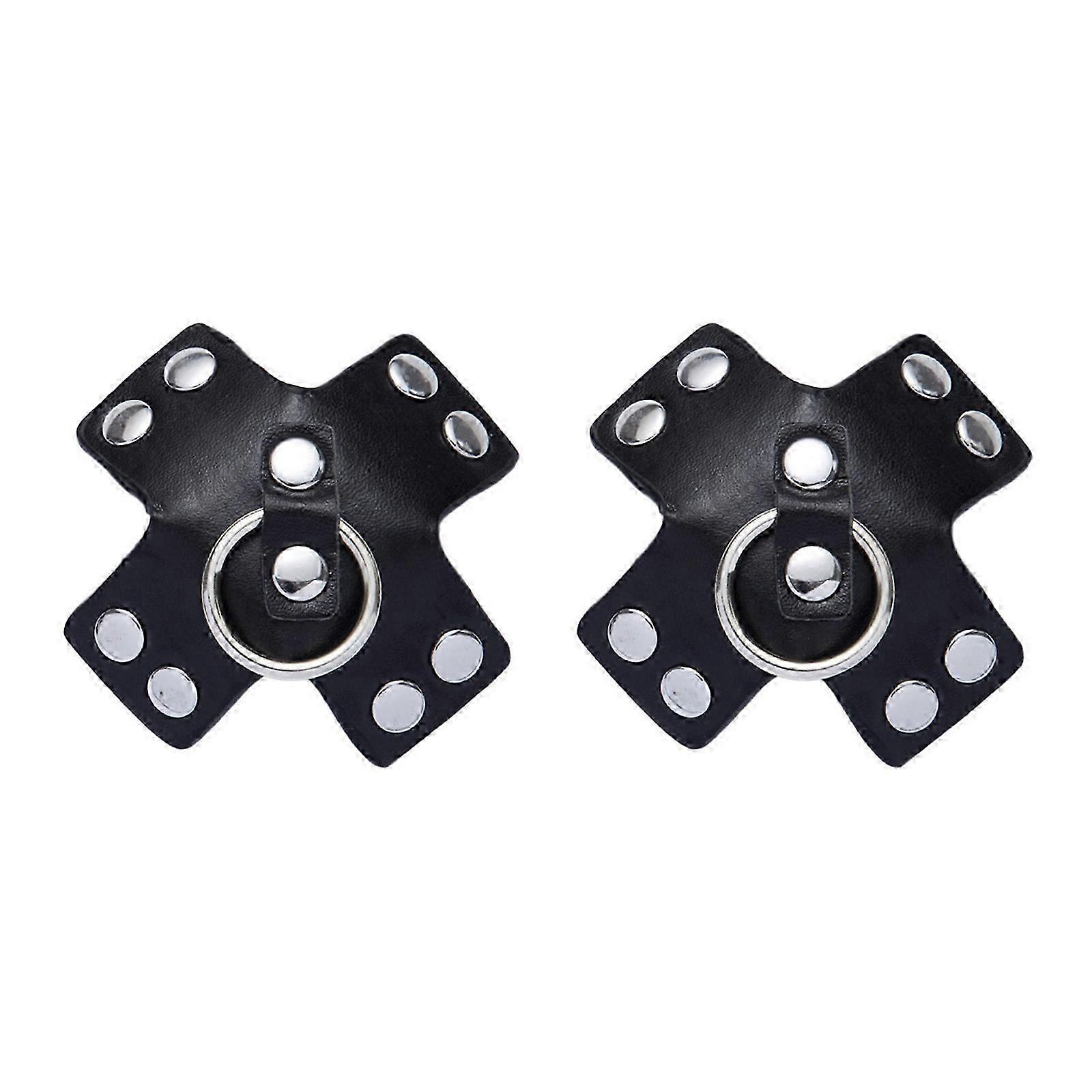 Pair Sexy Nipple Cover with Metal Rings Reusable Self-Adhesive Breast Pasties for Women Cosplay Rave Party Accessories