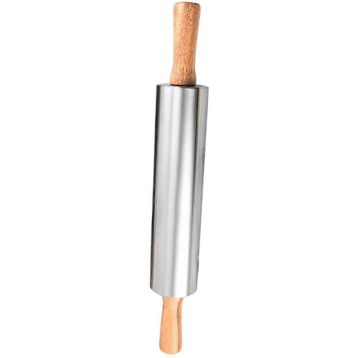 Stainless Steel Rolling Pin for Baking Pizza Bread Pastry, Nonstick Smooth Surface, 43.4cm