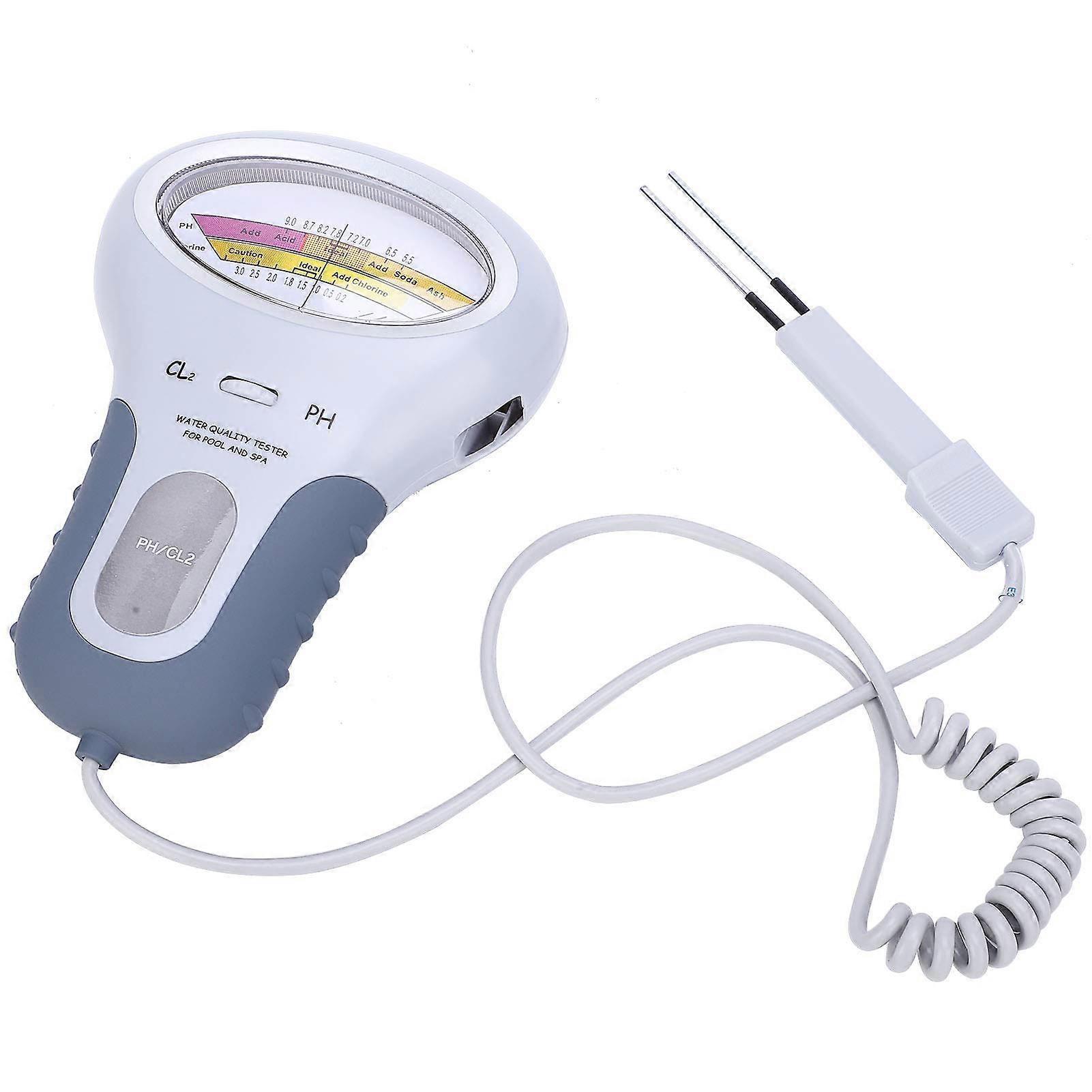 Digital Swimming Pool pH and Chlorine Tester with Clear LCD for Quick Pool and Spa Water Analysis