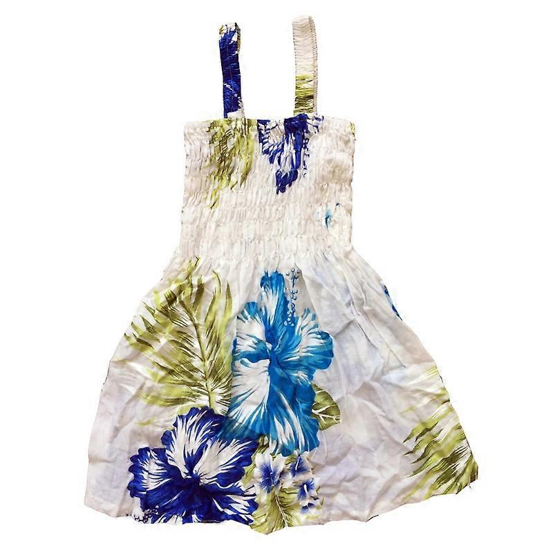 Klänning Vit Med Blå Blommor