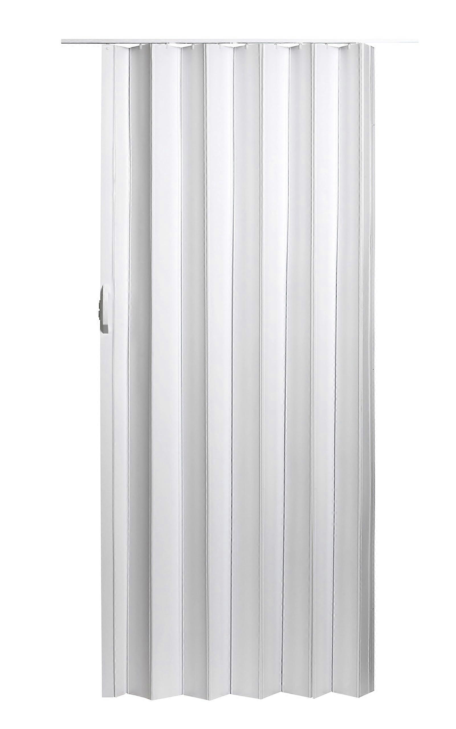 White Accordion Folding Door 48 x 80, SpaceSaving Closet Divider with Adjustable Height and Magnetic Closure