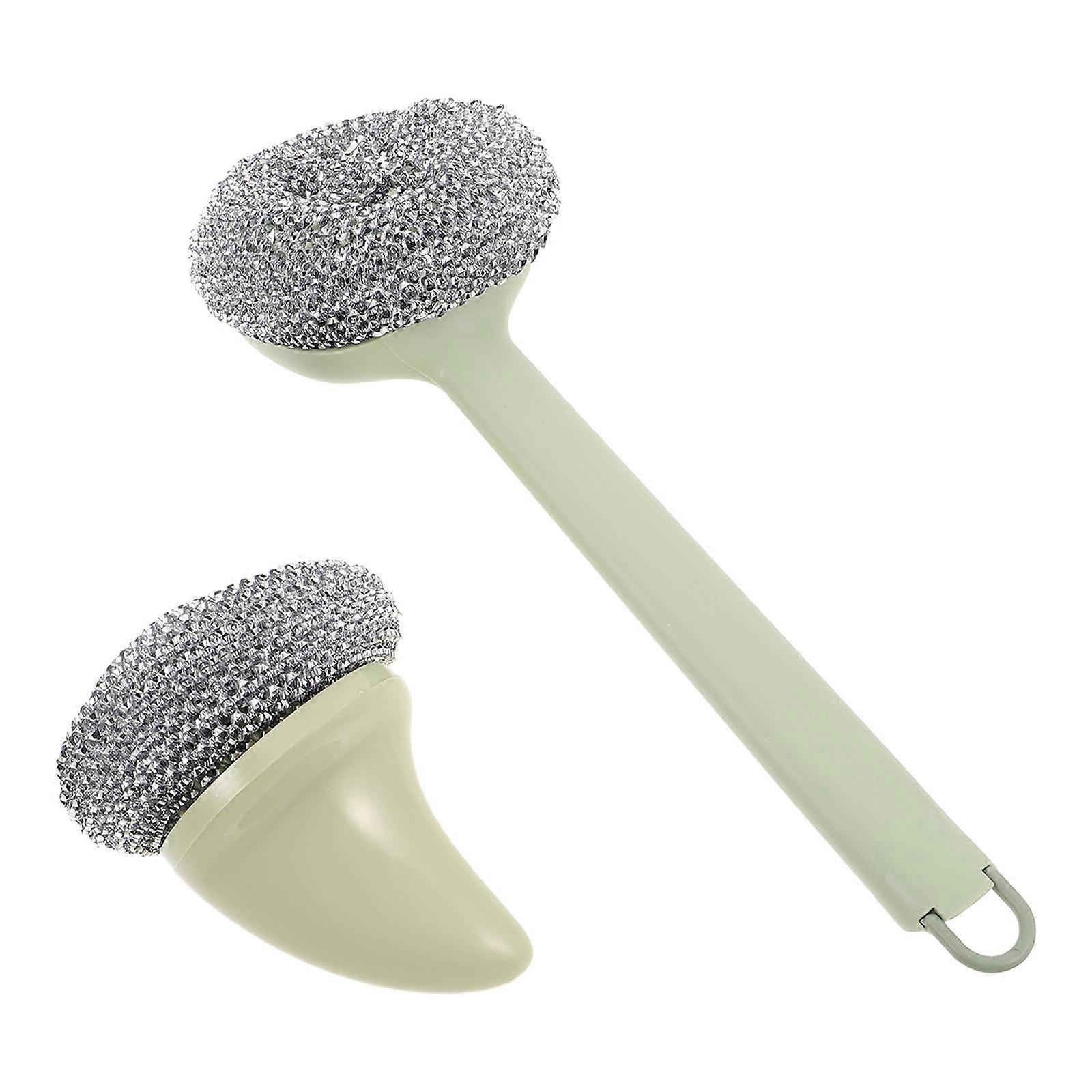 Long Handle Wire Brush for Kitchen Use Pot and Pan Scrubber 2Pcs