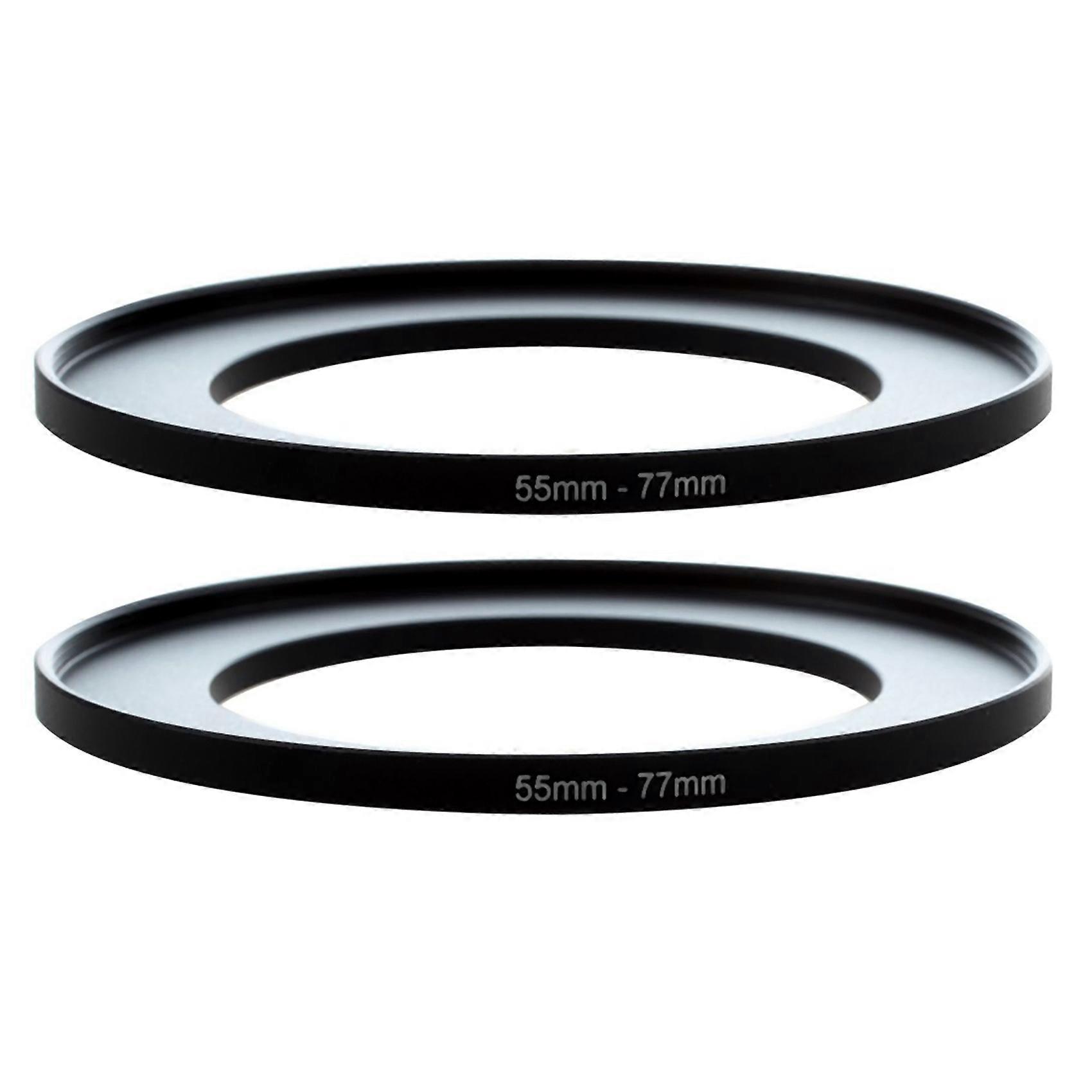 2X Metal 55mm-77mm Camera Step Up Filter Ring Adapter 55-77