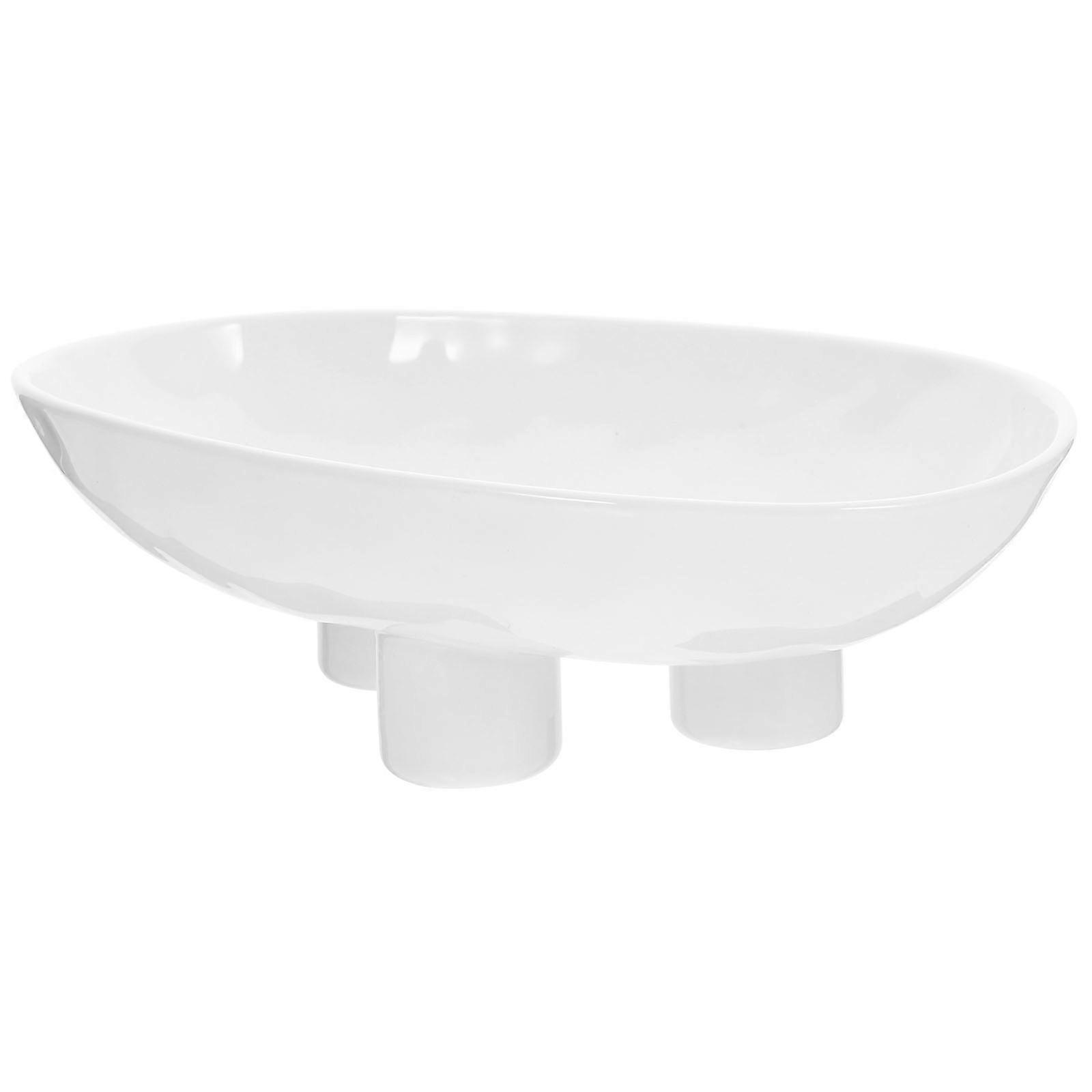 Fruit Container Ceramic Material Family Use Different Occasions White Color Three-legged Design 1Set