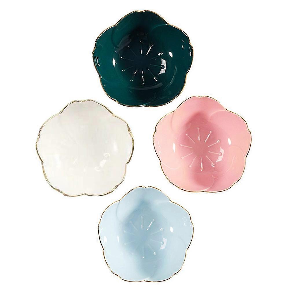 Ceramic Sauce Dish for Home Use 4Pcs Small Shaped Dipping Bowl