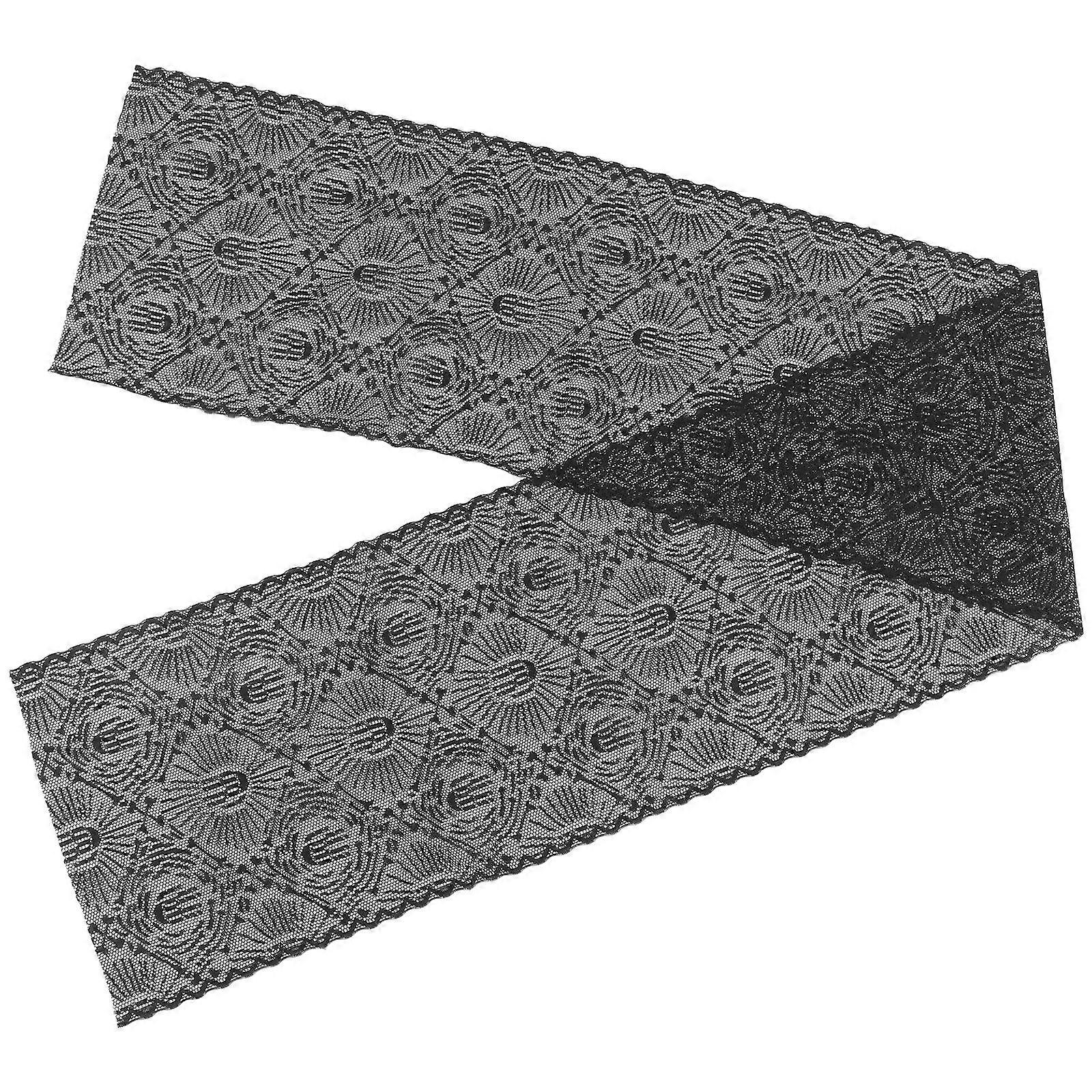 Spiderweb Tablecloth Black Lace for Decoration Halloween Party Table Runner