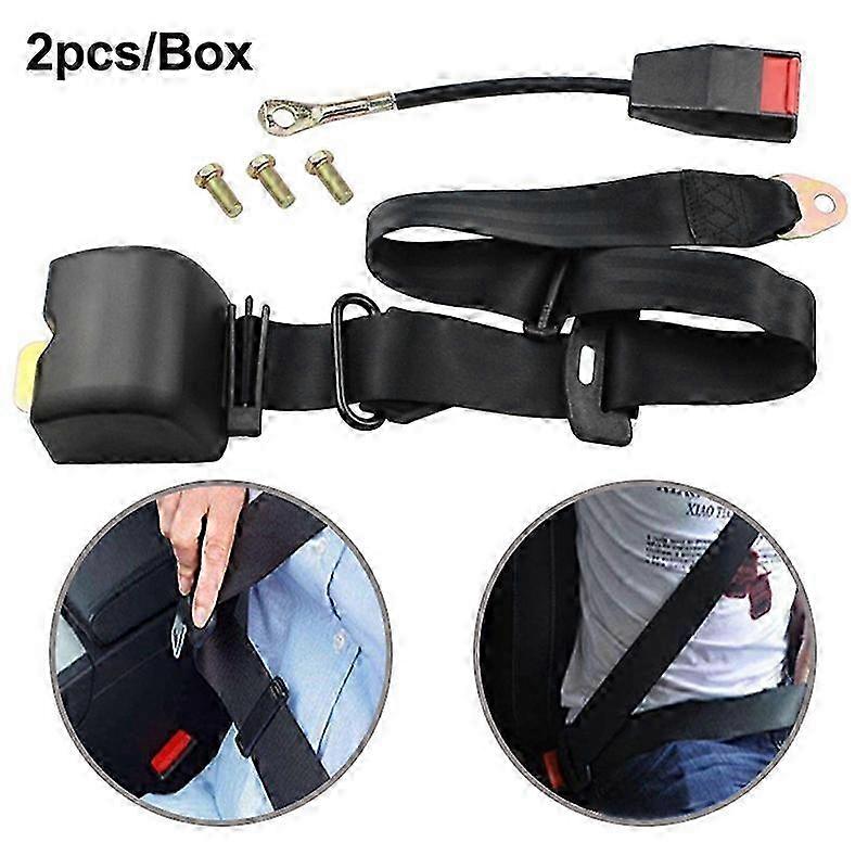 25-26 2pcs/Box Car Driver Seat Belt Three-point Automatic Retractable Seat Belt Three-point Seat Belt