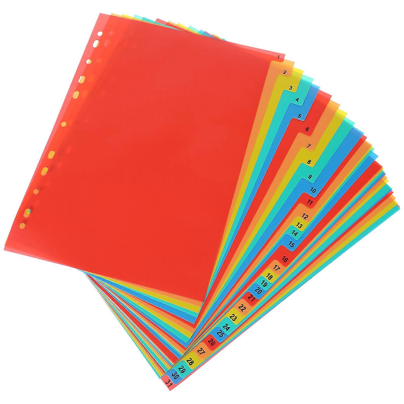 Binder Dividers A4 PVC for Notebook 1Set Red Subject Divider