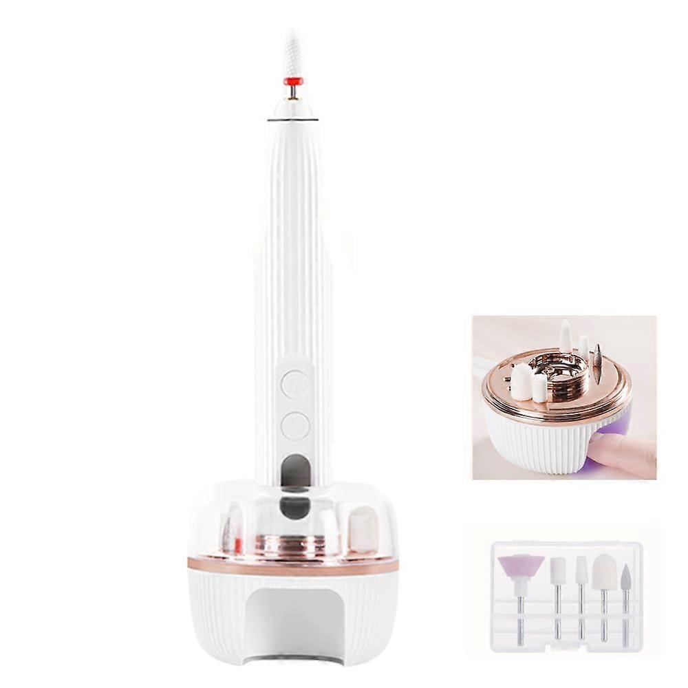 Electric Nail Drill Machine Rechargeable with Wireless UV Base for Acrylic and Gel Nails Kit