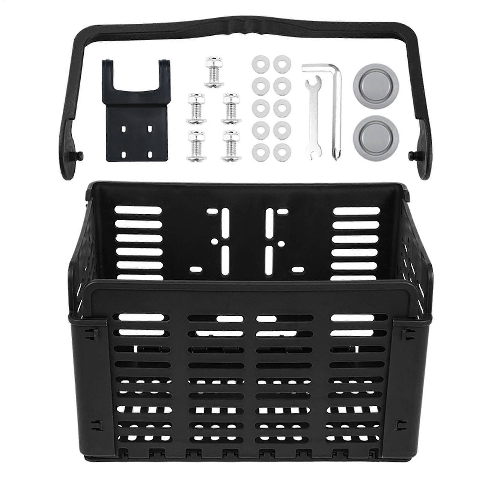 Quick Release Bicycle Front Basket with Large Capacity Foldable Frame for Groceries and Pets