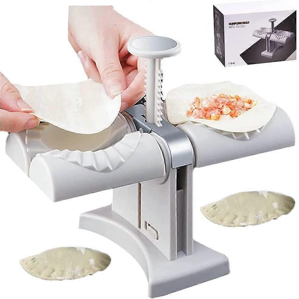Double Head Dumpling Maker Stainless Steel Press Tool Wrap Two Dumplings LeakProof Easy Clean
