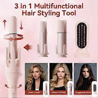 Automatic Curling Iron for Home Use with Multiple Curling Iron Replacement Heads and A Straightening Brush UK Plug
