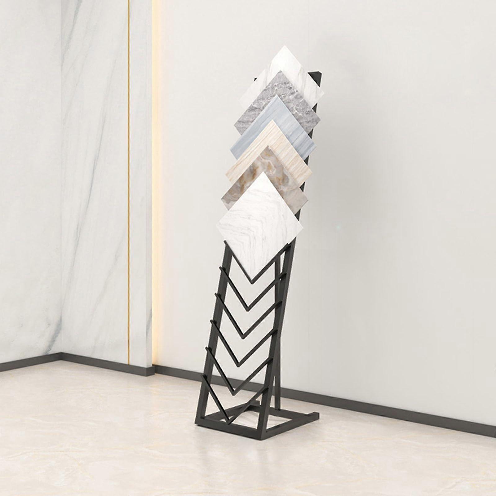 Floor Standing Tile Display Rack with Stable VShaped Frame for Marble and Ceramic Samples
