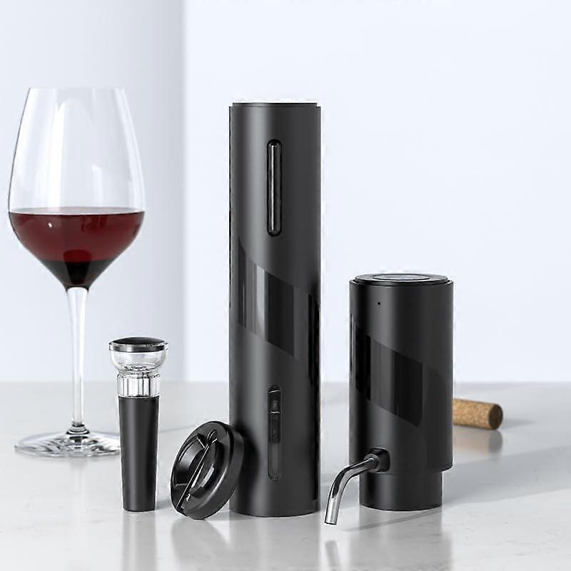 Electric Wine Opener and Aerator Set AllinOne Automatic Corkscrew with Decanter Kit