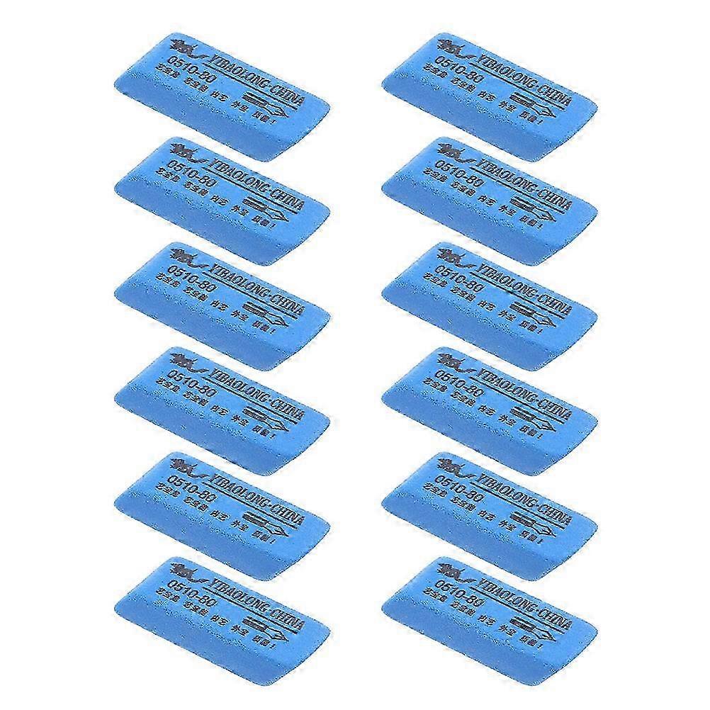 Guitar String Cleaning Eraser Rust Removal Blue 4.00X1.80X0.80cm Polishing 12Pcs