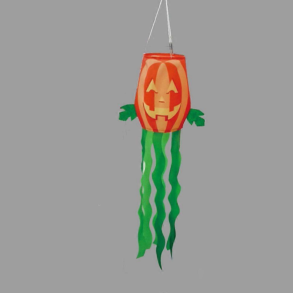 Polyester Theme Pumpkin Windsock Flag for Outdoor Banner Decorations Coral 1210mm