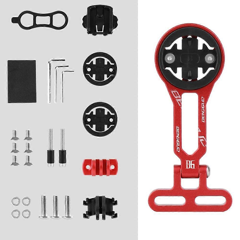 Adjustable Bike Computer Mount with Camera Bracket for Road and Mountain Bikes Red