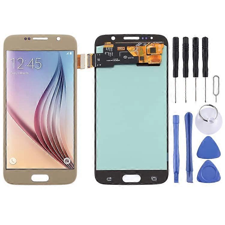 Screen Replacement Gold Finish Full Assembly OLED Display with Digitizer for Samsung Galaxy S6