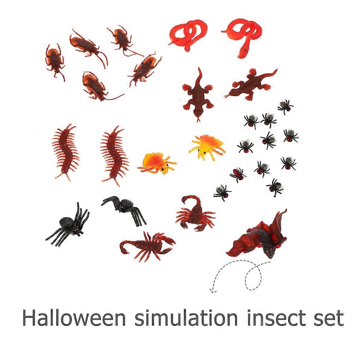 Prank Prop Simulation Insect Set for Halloween Use 50Pcs