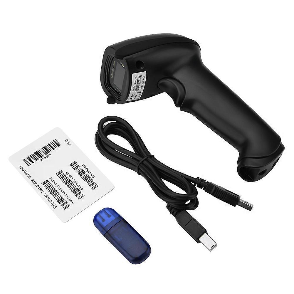 2.4GHz Laser Wireless Barcode Scanner Reader 300 Scans/Second Decoding Speed 32-bit ARM Microprocessor Handheld Bar Code Scanner