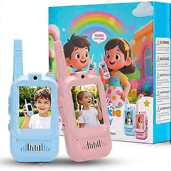 Video-Walkie-Talkies für Kinder, wiederaufladbar mit HD-Kamera und Stimmverzerrer, Trageseil mit Top-C-Ladeanschluss, für Outdoor-Spiele