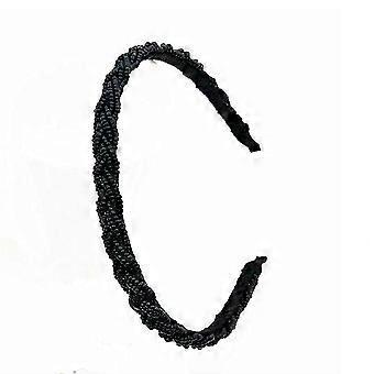 Lot de 4 serre-têtes tressés pour cheveux de couleur assortie, pour femme.