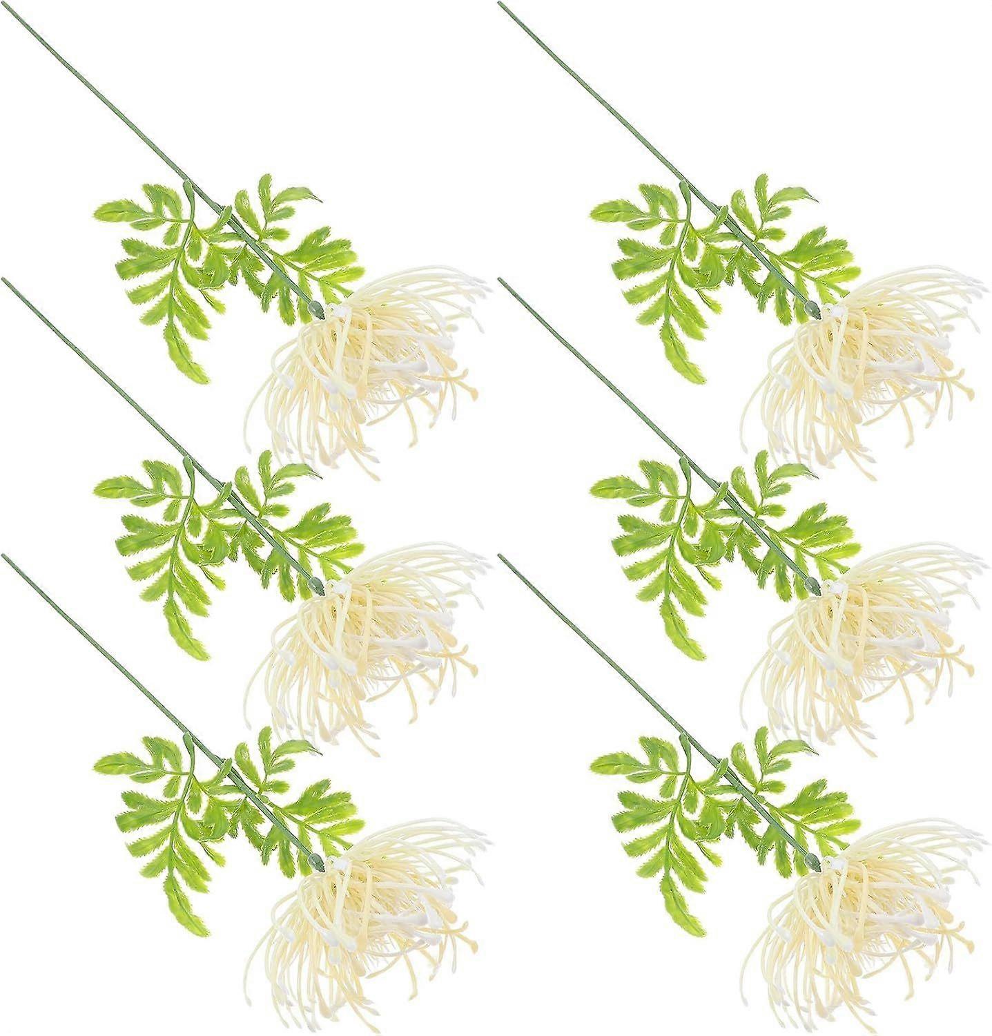 6pcs White Artificial Flower Stems Bulk Simulation Flower