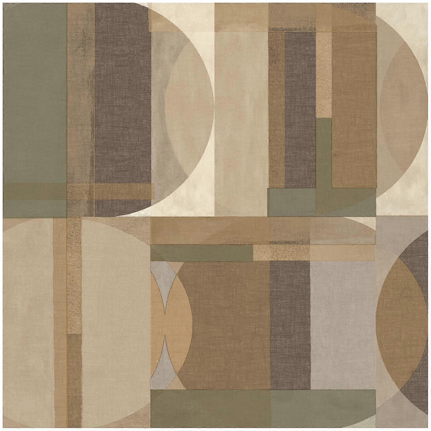 Grandeco Arcadia Geometric Brown/Multi Wallpaper
