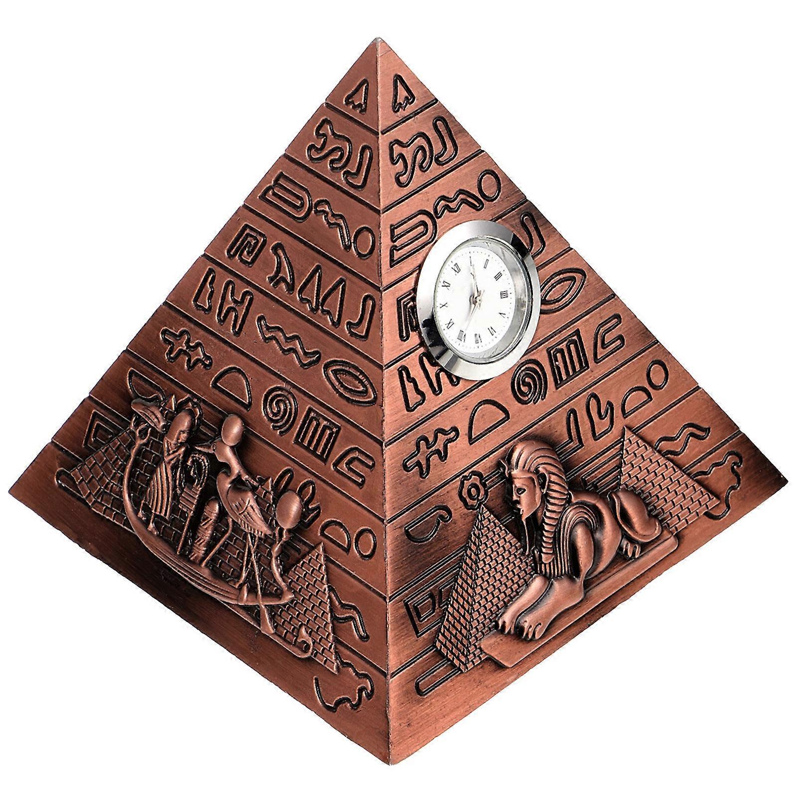 Pyramid Ornament Clock Function with 1Pcs Egyptian Style Desktop Decoration