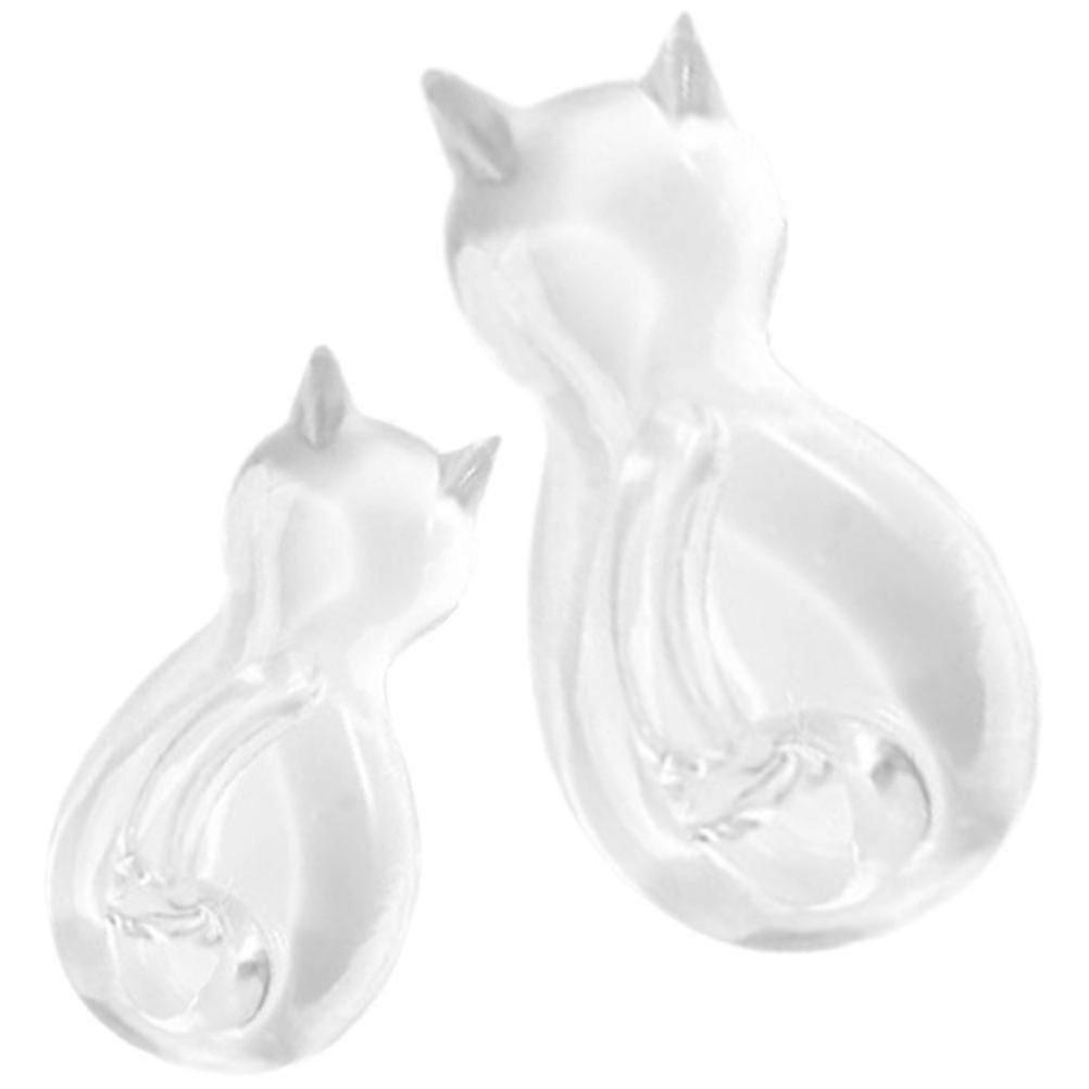 Cat Tail Wall Hook for Hanging 2Pcs Transparent Plastic Kitchen Wall Coat Hooks