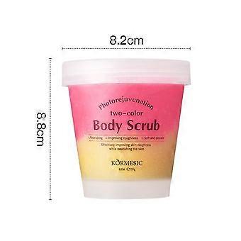 Tofarvet nærende eksfolierende kropsscrub, blid hudpolering til at udglatte ru, tør hud og fastholde fugt til daglig badepleje af hele kroppen, 250 g (8,82 oz)