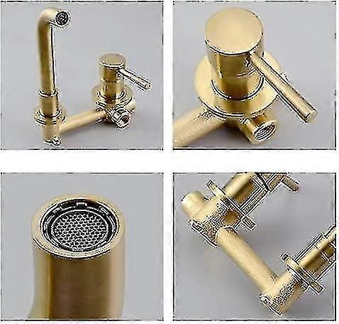 Brushed Golden Embedded Sink Tap