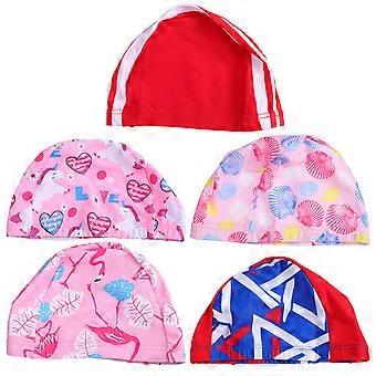 Assorted Color Waterproof Swimming Kids Swim Cap 15Pcs for Swimming Use