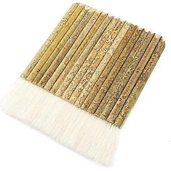 Pincel de merluza de pelo de oveja, pincel Haik con mango de bambú para acuarela y pintura de cerámica, 5.3 x 4.1 pulgadas