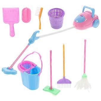 9 Pcs House Vacuum Cleaner Tiny Cleaning Toy Supplies Pretend Housekeeping Cleaning Set Baby Broom