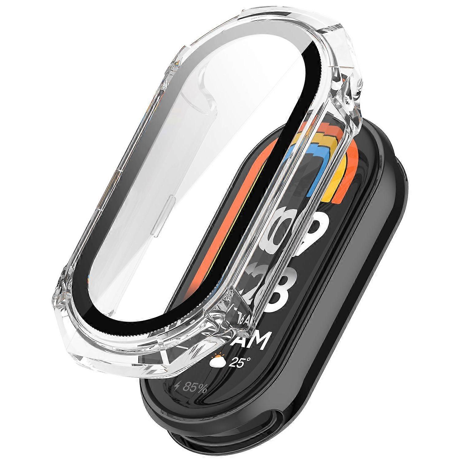 For Xiaomi Smart Band 9 Plastic PC Smart Watch Case + Tempered Glass Protective Case Transparent