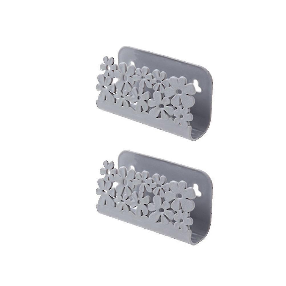 Kitchen Suction Cup Hanging Storage Basket | 2Pcs | Grey