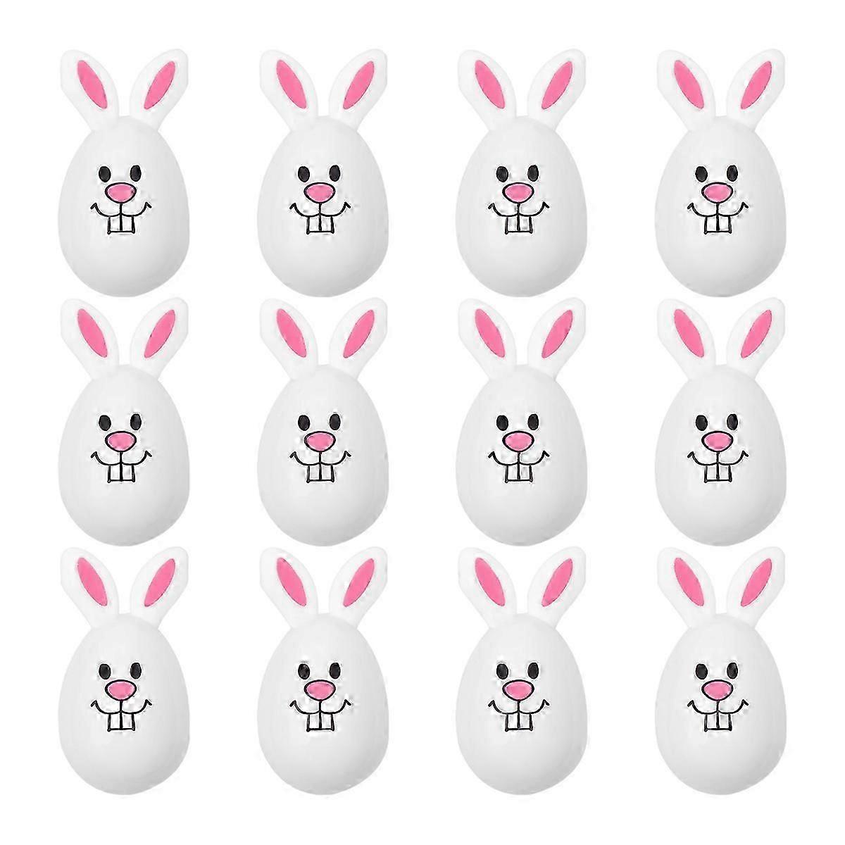 12 PCS Candy Gift Easter Decor Egg Artificial Eggs Crafts Colored Painted Eggs Easter Plastic DIY Easter Egg