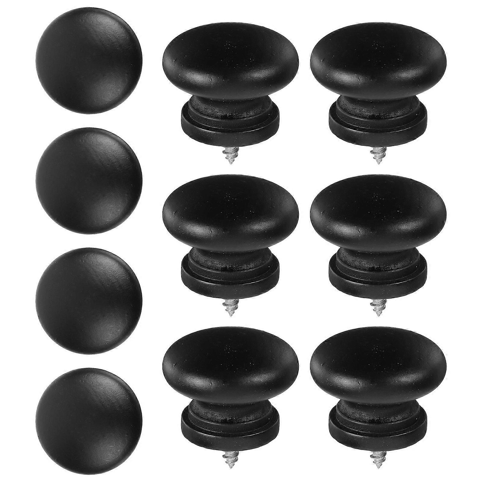 10pcs Wooden Cabinet Knobs: Single Hole Round Drawer Knobs - Solid Wood Pulls Handles For Dressers Wardrobe Kitchen Cabinets