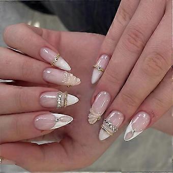 Gradient Press On Nail Manicure Set with Almond Shape and Adhesive Tabs, Quick Style Change for Daily Wear, Parties, Photos and Home Styling