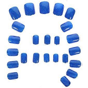 24pcs Press On Nails Glitter Fake Nails Women Decorative Fake Nails Short False Nails