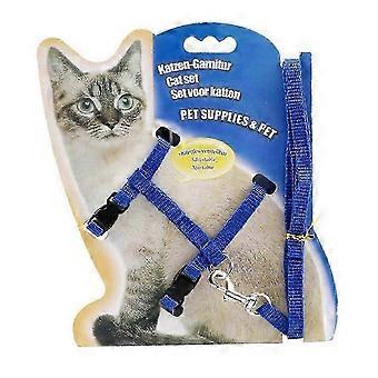 Adjustable Cat Lead Leash, Pet Harness Walking Training for Kitten Puppy, Blue 26-27