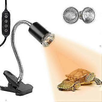 2026 Geeignete (schwarze) Reptilien-Wärmelampe, Schildkröten-Wärmelampe, 360° drehbare Lichtklemme, flexible Keramikklemme, Schreibtischlampe