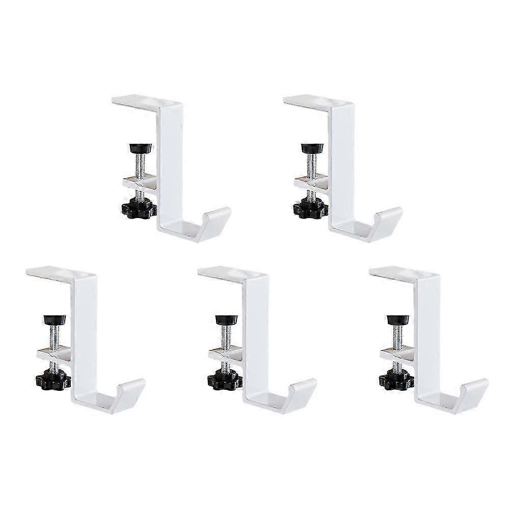 5 Pcs, Single-Layer Locking Table Hook Student Bag, WhiteLJJ