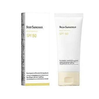 Bohnen-Sonnenschutz SPF 50, Breitspektrum SPF 50 Luftiger Texturtyp für das Gesicht, hoher UV-Schutz, erfrischend und nicht fettig 1,69 fl oz / 50 ml