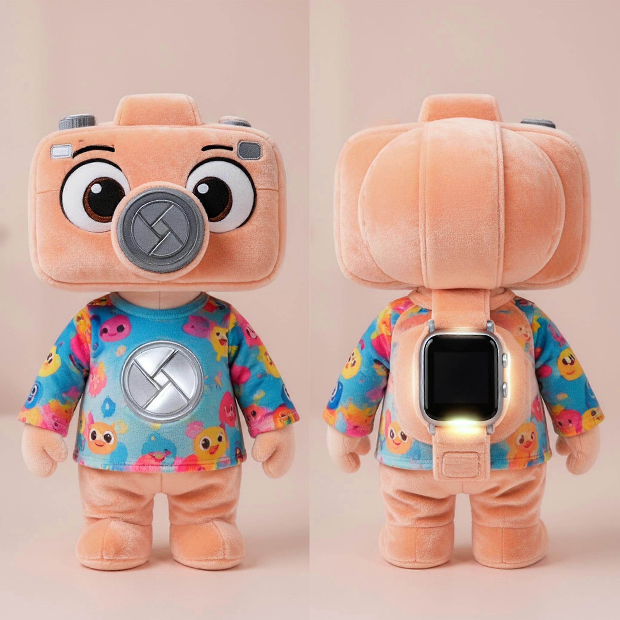 MASTICOT Peach Velvety Cartoon Camera Mascot