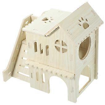 Hamster- und Meerschweinchenversteck aus Holz, Haus für 4 Kleintiere
