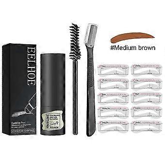 Eyebrow Print Suit Natural Hairline Powder Eyebrow Stencil Lazy Quick Natural Eyebrow Makeup Eyebrow Print Suit - In Brown)